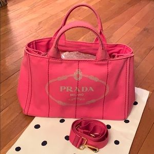 Authentic PRADA Canapa Tote with strap